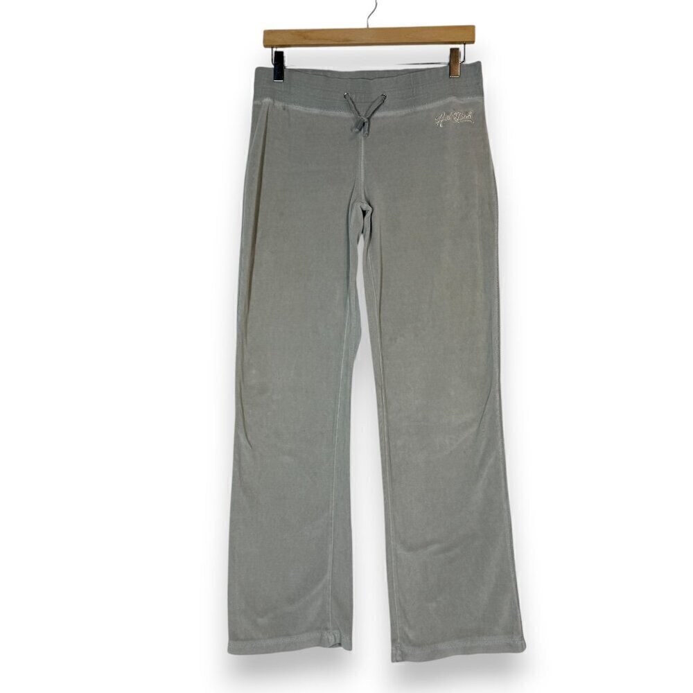 Retro Sweatpants Y2K Gray Velour Lounge Medium